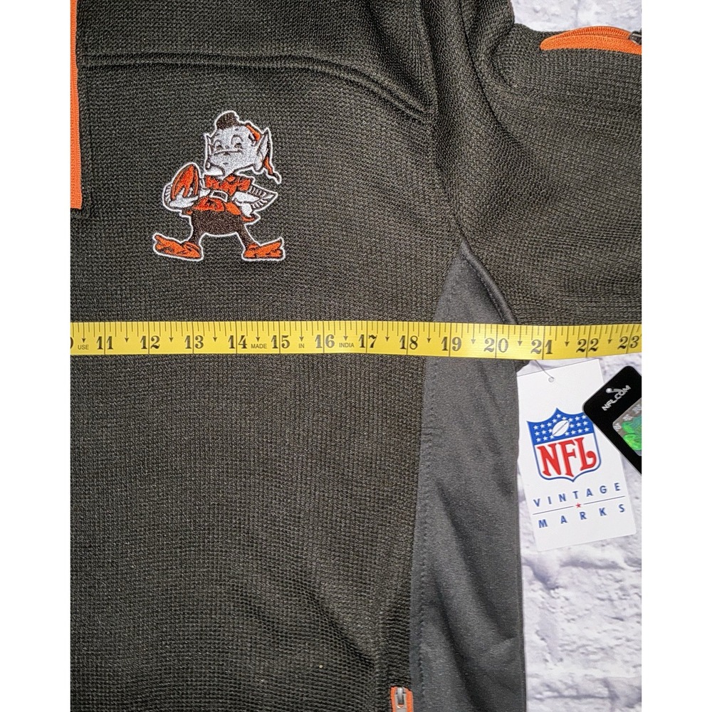 Cleveland Browns Vintage Marks NFL 1/4‎ Zip Pullover Sweater Mens Med. NWT - Picture 9 of 11